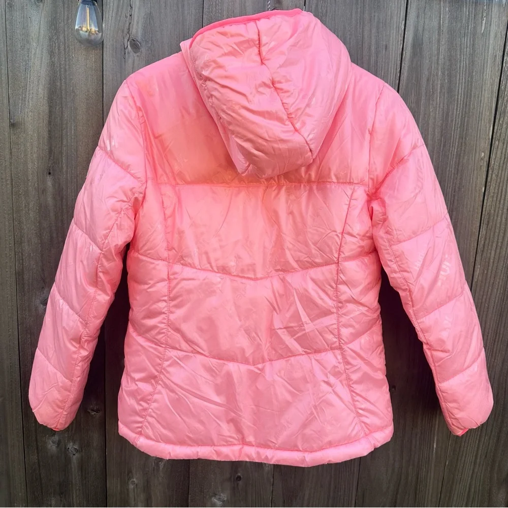 Hurley Pink Hooded Puffer Jacket Girls Sz Large (12-13 Years) Sherpa‎ Lined